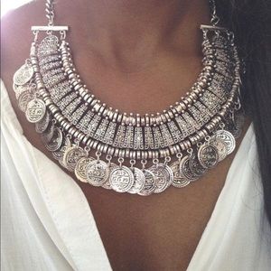 Boho Chic Coin Bib Necklace